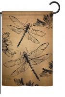 Dragonfly Burlap Garden Flag