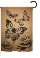 Butterflies Burlap Garden Flag