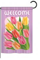 Welcome Tulips Garden Flag
