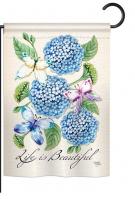 Life is Beautiful Hydrangeas Garden Flag