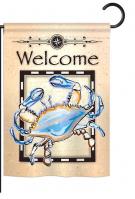 Blue Crab welcome Garden Flag