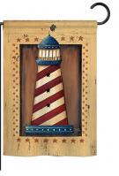 Patriotic Lighthouse Garden Flag