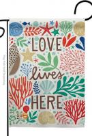 Love Lives Here Garden Flag