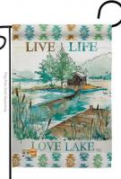 Live Life Lake Garden Flag