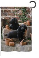 Black Lab Pups Garden Flag