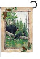 Black Bear & Cubs Garden Flag