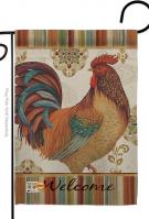 Welcome Rooster Decorative Garden Flag