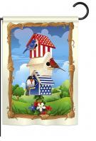 Star Spangled Birdhouse Garden Flag