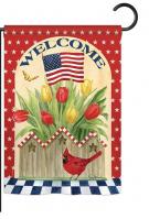 Patriotic Flowers Garden Flag