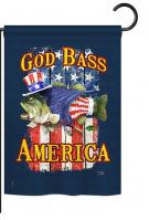 God Bass America Garden Flag