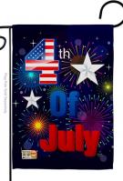 Fireworks July 4th Decorative Garden Flag