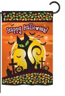 Halloween Black Cat Garden Flag