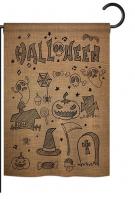 Halloween Doodles Garden Flag