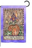 Happy Owl Lo Ween Garden Flag