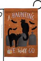 Haunting We Go Garden Flag