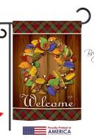 Fall Wreath Harvest Garden Flag