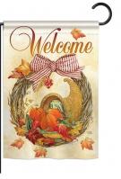 Cornucopia Wreath Garden Flag