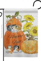 Happy Pumpkin Kitty Garden Flag