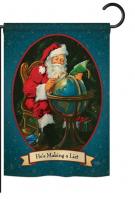 He\'s Making a List Garden Flag