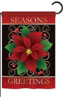 Seasons Greetings Poinsettia Garden Flag