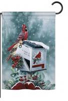 Christmas Cardinals Garden Flag