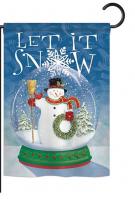 Snow Globe Snowman Garden Flag