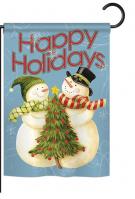 Happy Holidays Tree Garden Flag