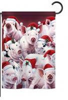 Christmas Piggies Garden Flag