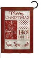 Ho Ho Ho Red Collage Garden Flag