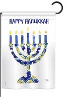 Hanukkah Menorah Garden Flag