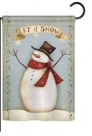 Let It Snow Happy Snowman Garden Flag