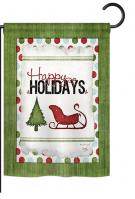 Classic Happy Holidays Garden Flag