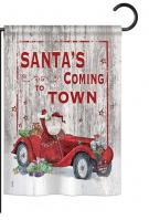 Santa\'s Coming to Town Garden Flag
