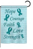 Hope, Faith, Courage (Teal) Garden Flag