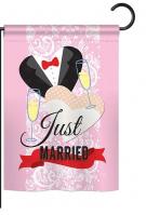 Just Married Garden Flag