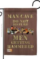 Man Cave Men Getting Hammered Garden Flag