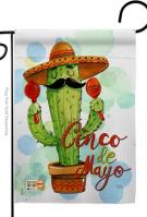 Mr Cactus Cinco de Mayo Garden Flag