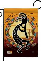 Kokopelli Playing Flute Garden Flag