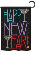 New Year Martini Garden Flag