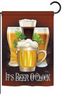 It\'s Beer O\'Clock Garden Flag