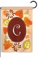 Autumn C Monogram Garden Flag