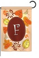 Autumn F Monogram Garden Flag