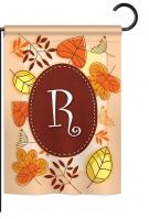 Autumn R Monogram Garden Flag