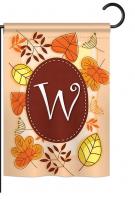 Autumn W Monogram Garden Flag