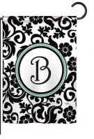 Damask B Monogram Garden Flag