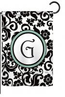 Damask G Monogram Garden Flag