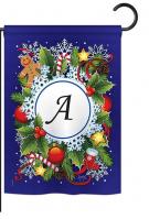 Winter A Monogram Garden Flag