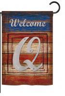 Patriotic Q Monogram Garden Flag