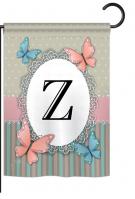 Butterflies Z Monogram Garden Flag