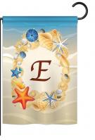 Summer E Monogram Garden Flag